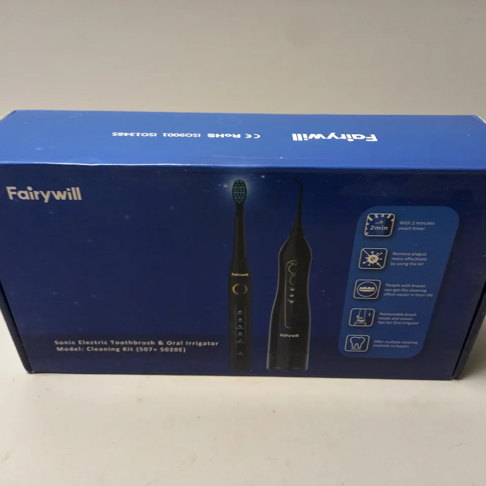 BOXED FAIRYWILL SONIC ELECTRIC TOOTHBRUSH & ORAL IRRIGATOR