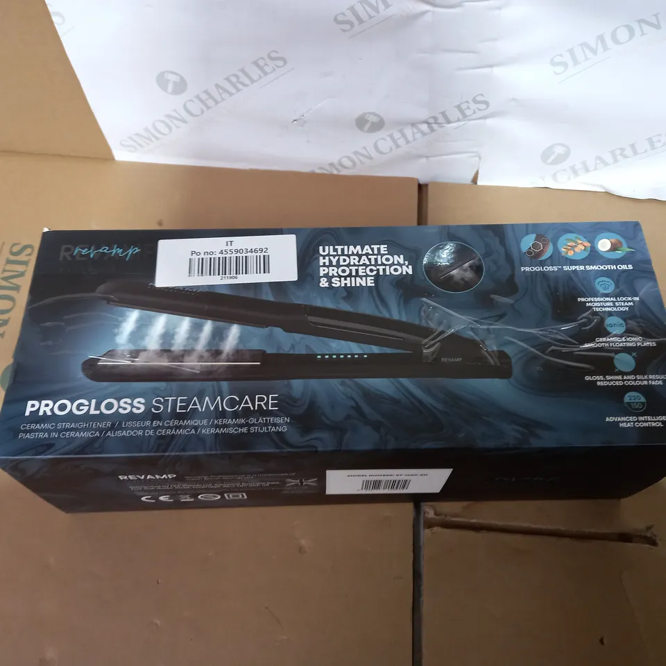 REVAMP PROGLOSS STEAMCARE CERAMIC STRAIGHTENER