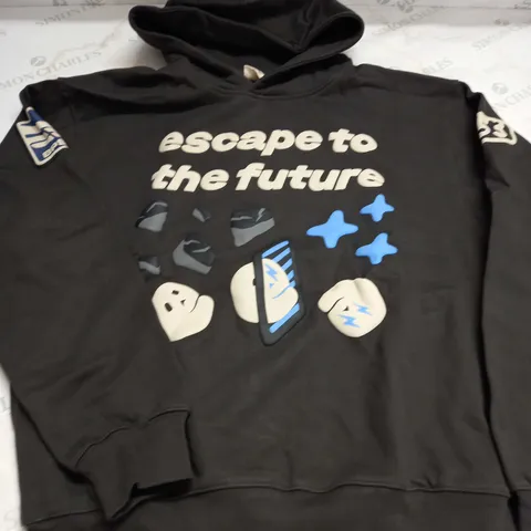 BROKEN PLANET ESCAPE TO THE FUTURE SOOT BLACK HOODIE - L