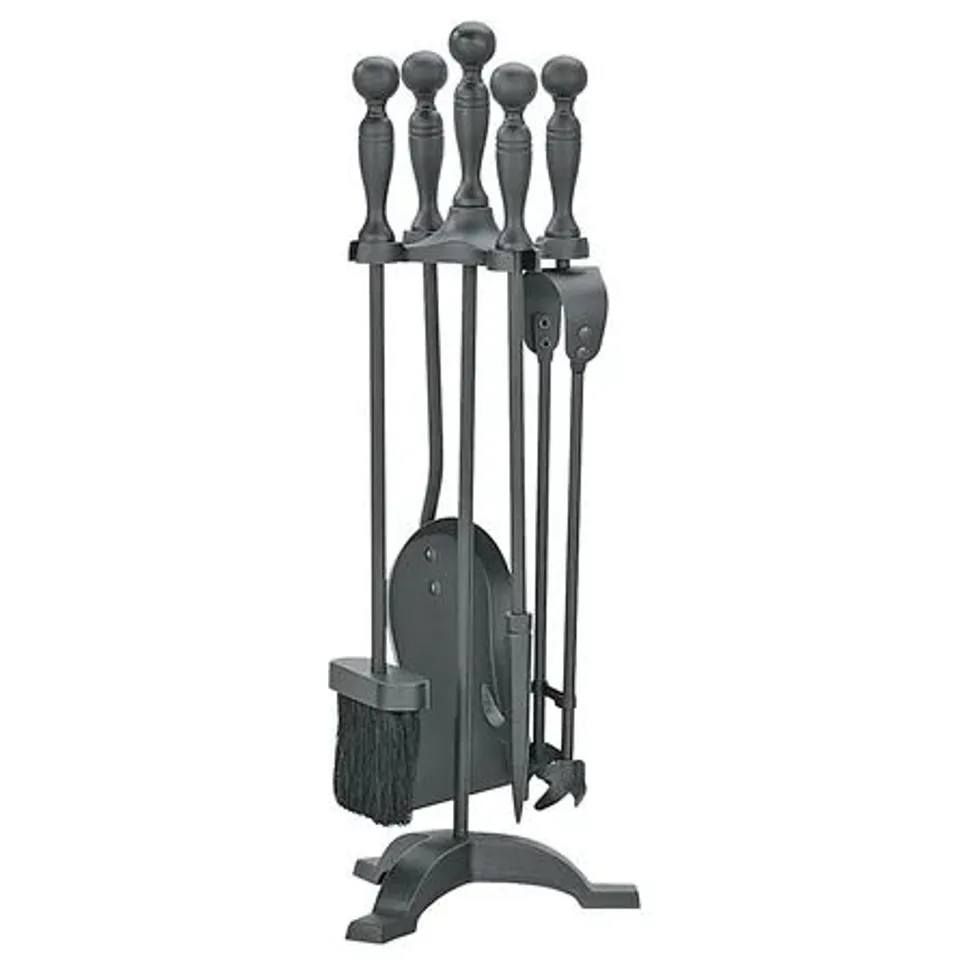 BOXED ACORN 5 PIECE IRON FIREPLACE TOOL SET (1 BOX)