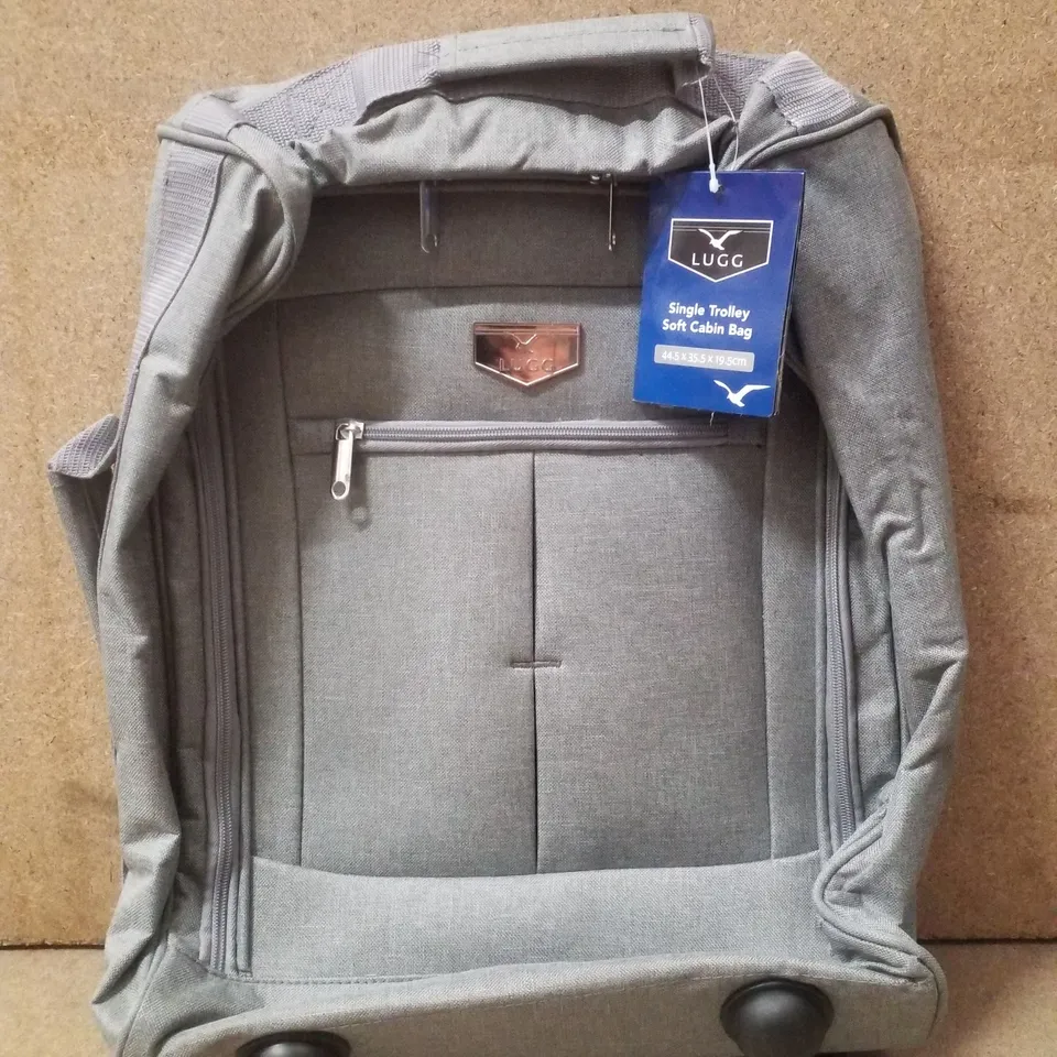LUGG SINGLE TROLLEY SOFT CABIN BAG 44.5×35.5×19.5CM - GREY
