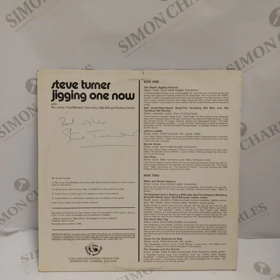 SIGNED STEVE TURNER JIGGING ONE NOW VINYL 