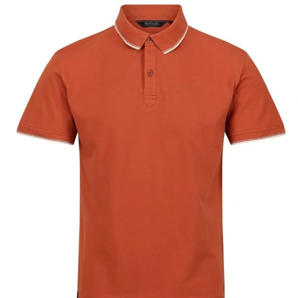 REGATTA MENS TADEO SHORT SLEEVE POLO SHIRT BAKED CLAY TIP SIZE M
