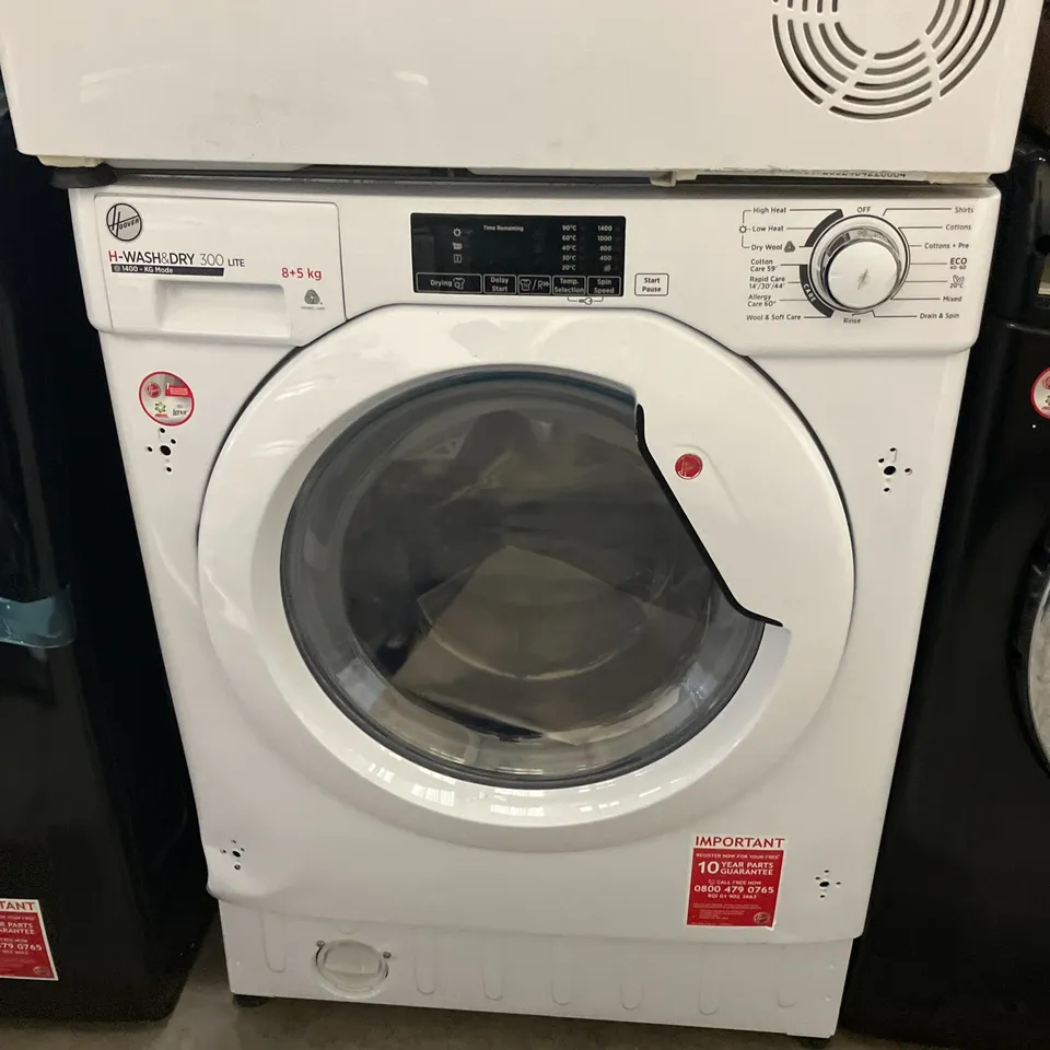 HOOVER HBD485D1E/1-80 H-WASH & DRY 300 LITE INTEGRATED WASHER DRYER WHITE - UNPROCESSED RAW RETURN