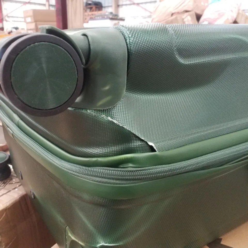 BOXED FCH HARD SHELL TRAVEL SUITCASES - DARK GREEN 
