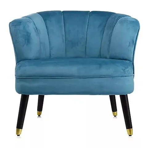MY HOME STORIES VELVET ARMCHAIR WITH GOLD TIPPED LEGS - TEAL