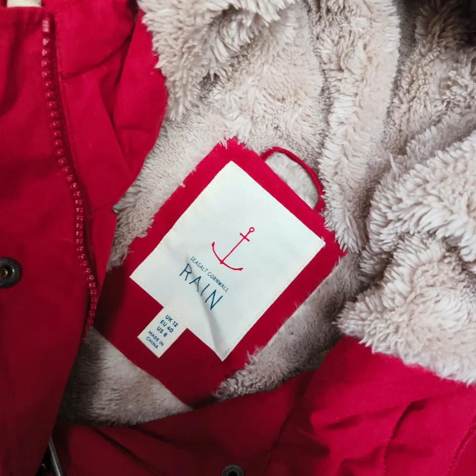 SEASALT CORNWALL RAIN LINED COAT IN RED - UK 12