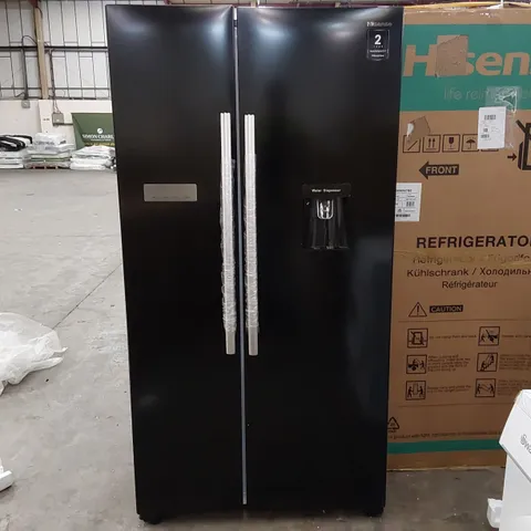 HISENSE RS741N4WBE NON-PLUMBED TOTAL NO FROST AMERICAN FRIDGE FREEZER - BLACK - E RATED