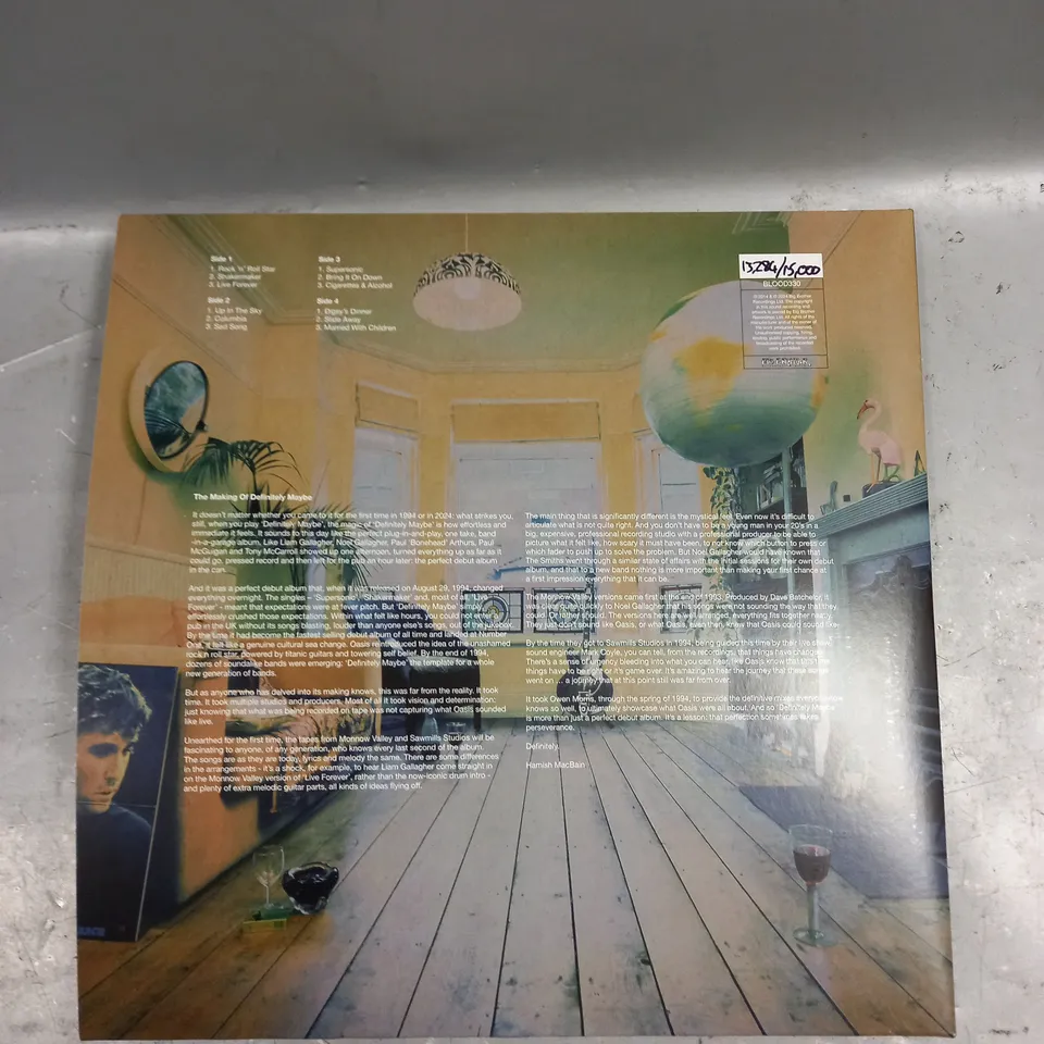 OASIS DEFINITELY MAYBE 30TH ANNIVERSARY LENTICULAR SLEEVE LIMITED EDITION VINYL - 13284/15000