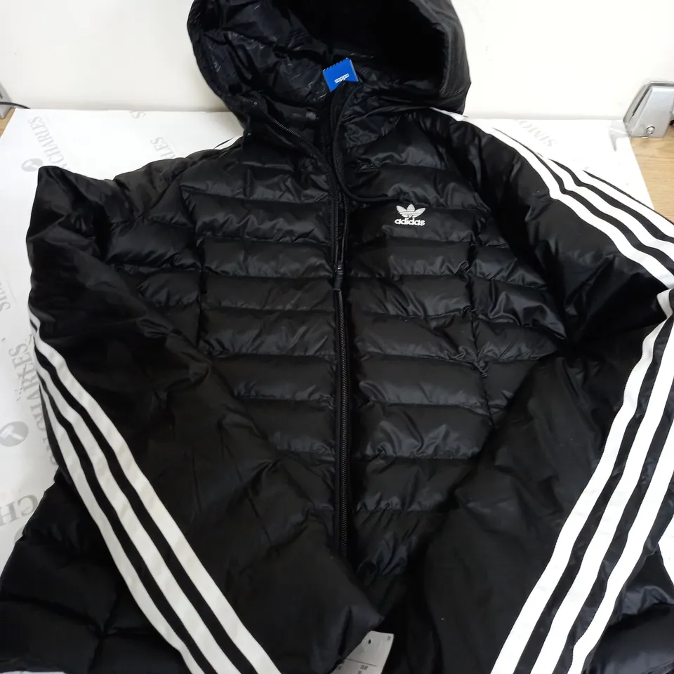 ADIDAS SLIM PADDED JACKET IN BLACK - UK 10