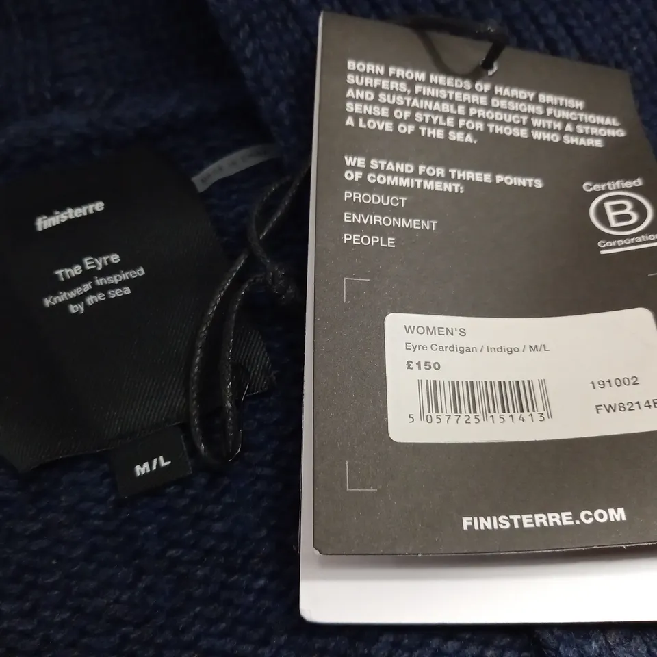 FINISTERRE WOMENS EYRE CARDIGAN IN INDIGO - M/L