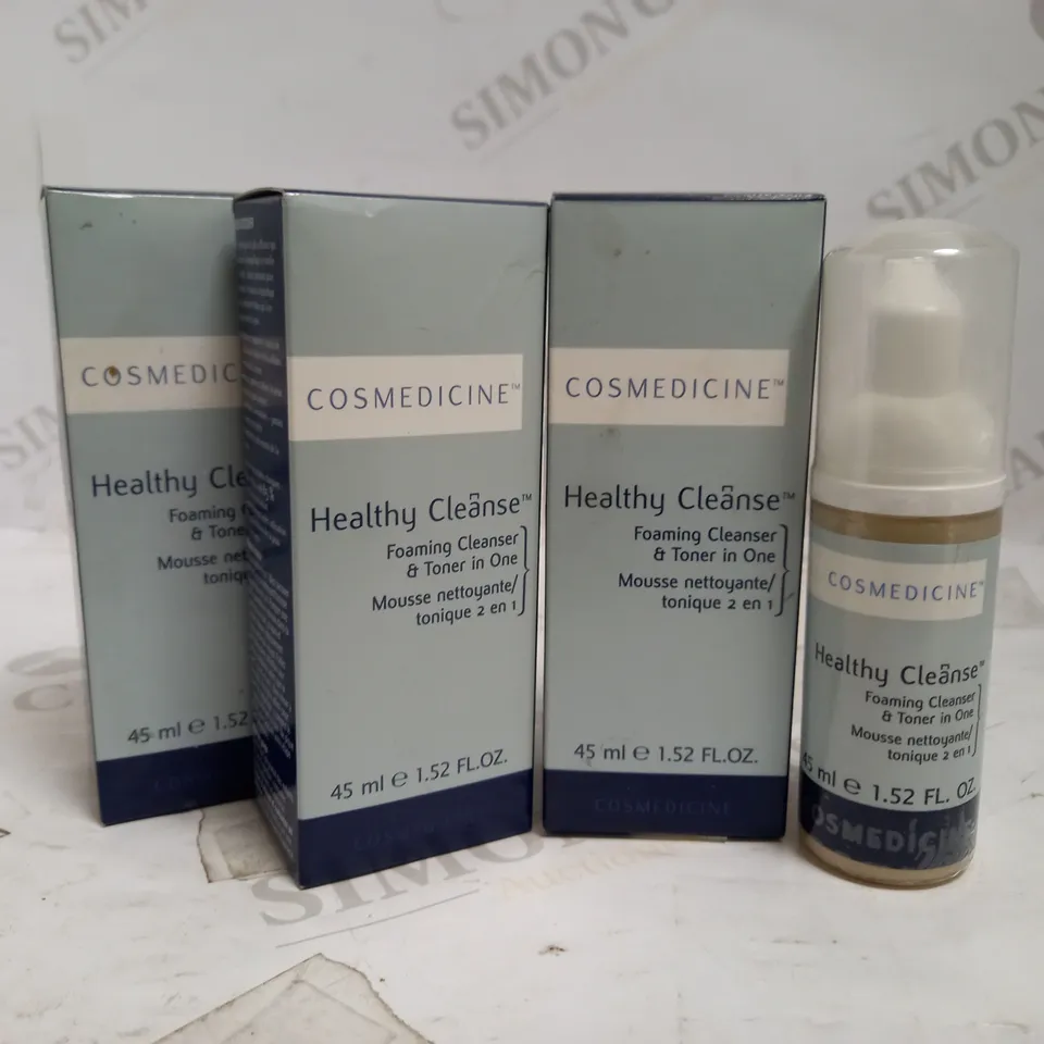 LOT OF APPROXIMATELY 12 COSMEDICINE HEALTHY CLEANSE FOAMING CLEANSER/TONER (12 X 45ML)