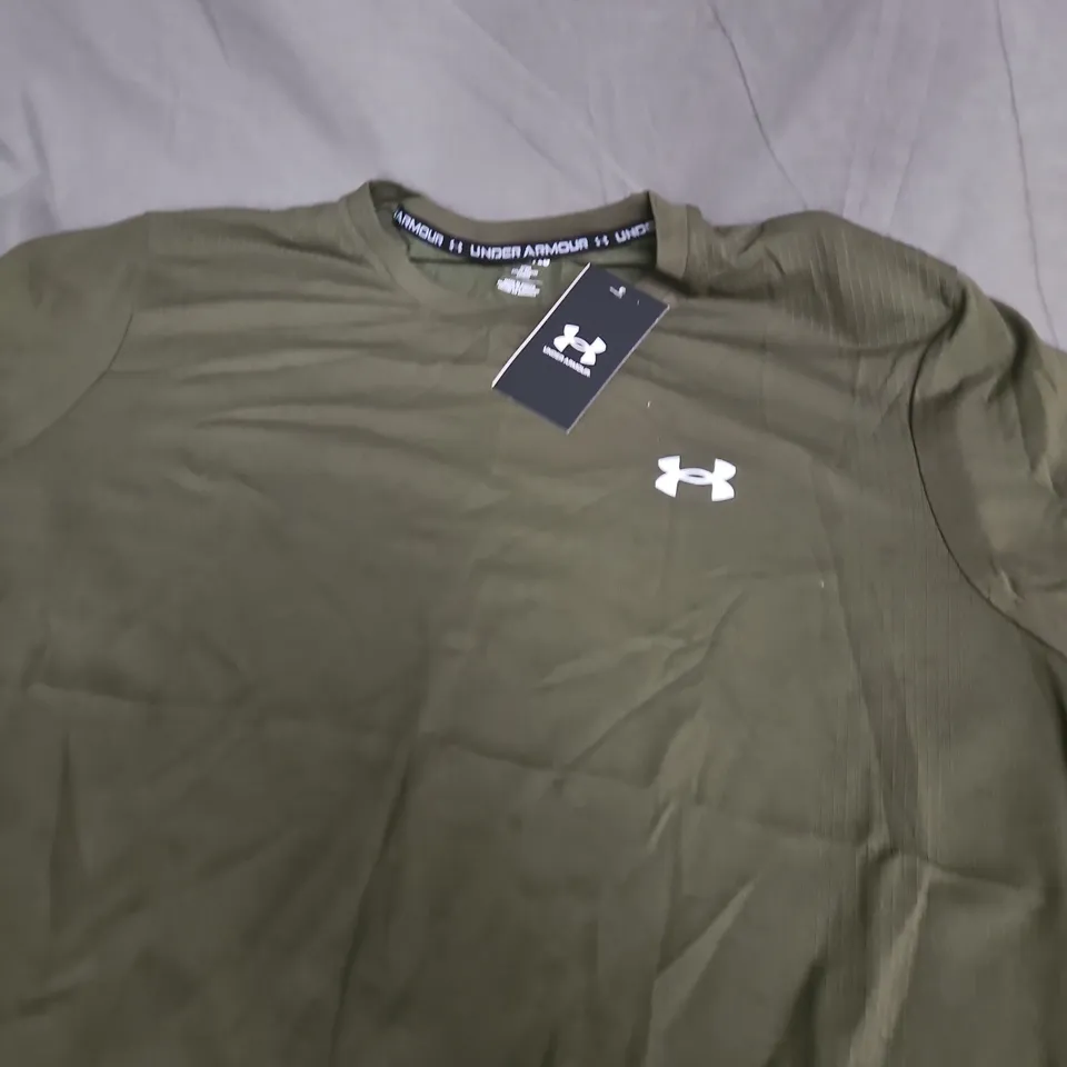 UNDER ARMOUR OLIVE GREEN SHORT-SLEEVE T-SHIRT - SIZE XL