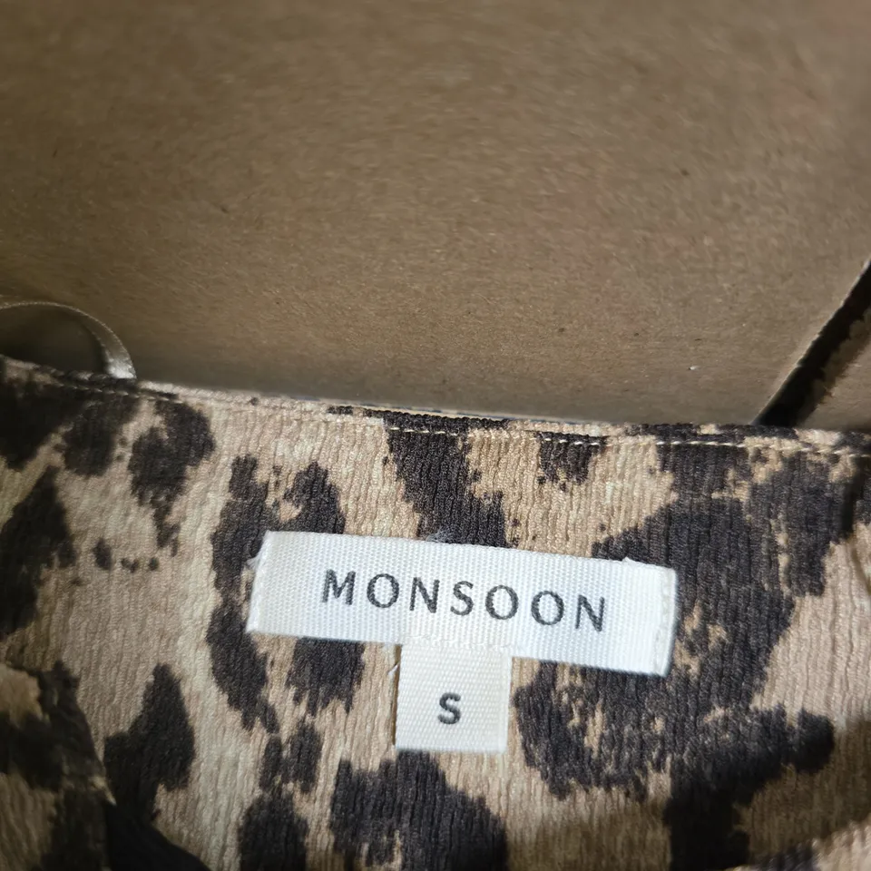 MONSOON LEOPARD PRINT BELTED TOP - UK SIZE S