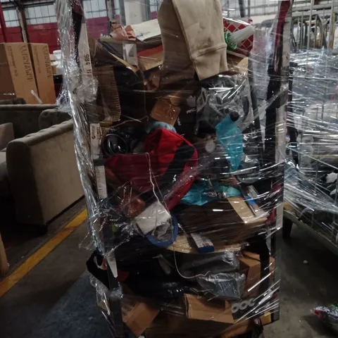 CAGE OF ASSORTED ITEMS TO INCLUDE;CAT TOY,COAT HANGERS,CLOTHES,TILL ROLL,WHEELS FOR WHEELBARROW, CURTAIN BLINDS,ETC