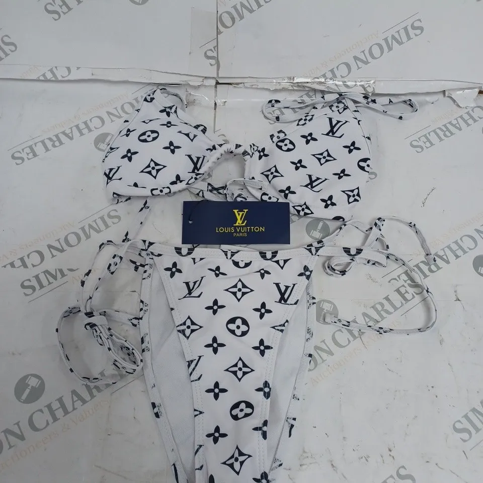 LOUIS VUITTON PARIS WHITE LOGO BIKINI SET- SMALL