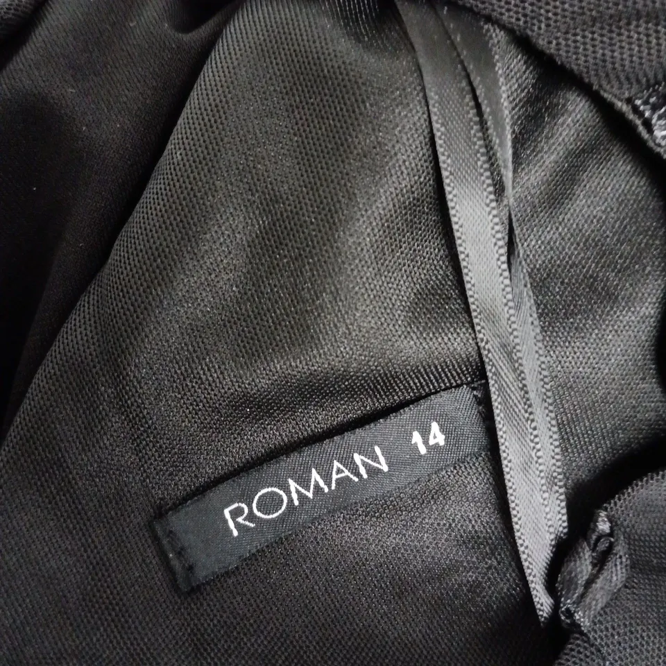 ROMAN BLACK EMBROIDERED MAXI DRESS – UK SIZE 14