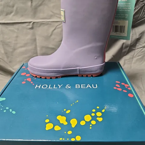 HOLLY & BEAU MAUVE RAIN BOOTS β KIDS, UK9 (EU27/US10) BOXED