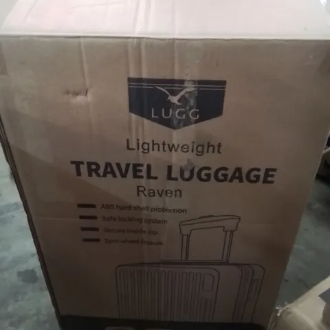 BOXED LIGHTWEIGHT TRAVEL LUGGAGE SUITCASE IN RAVEN