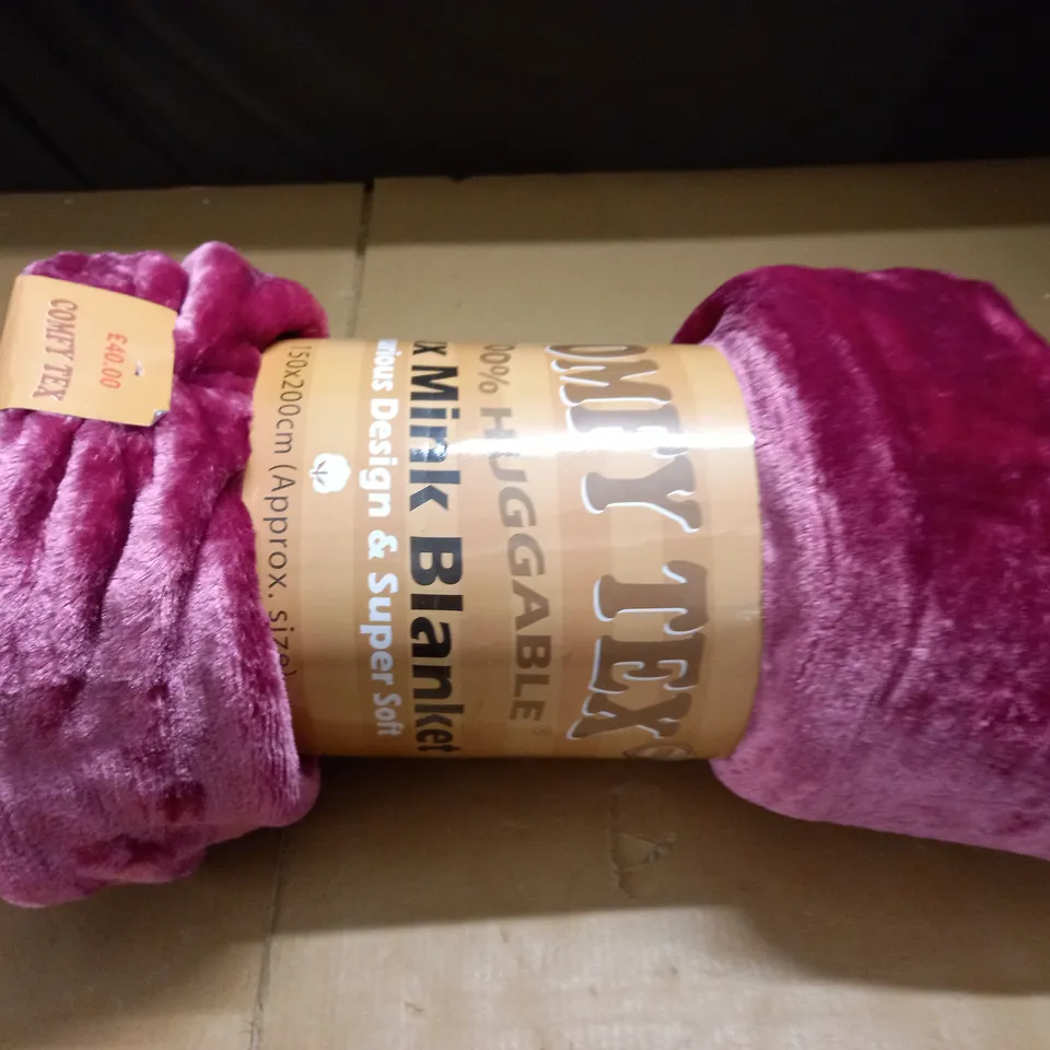 PINK FAUX MINK BLANKET - 150X200CM