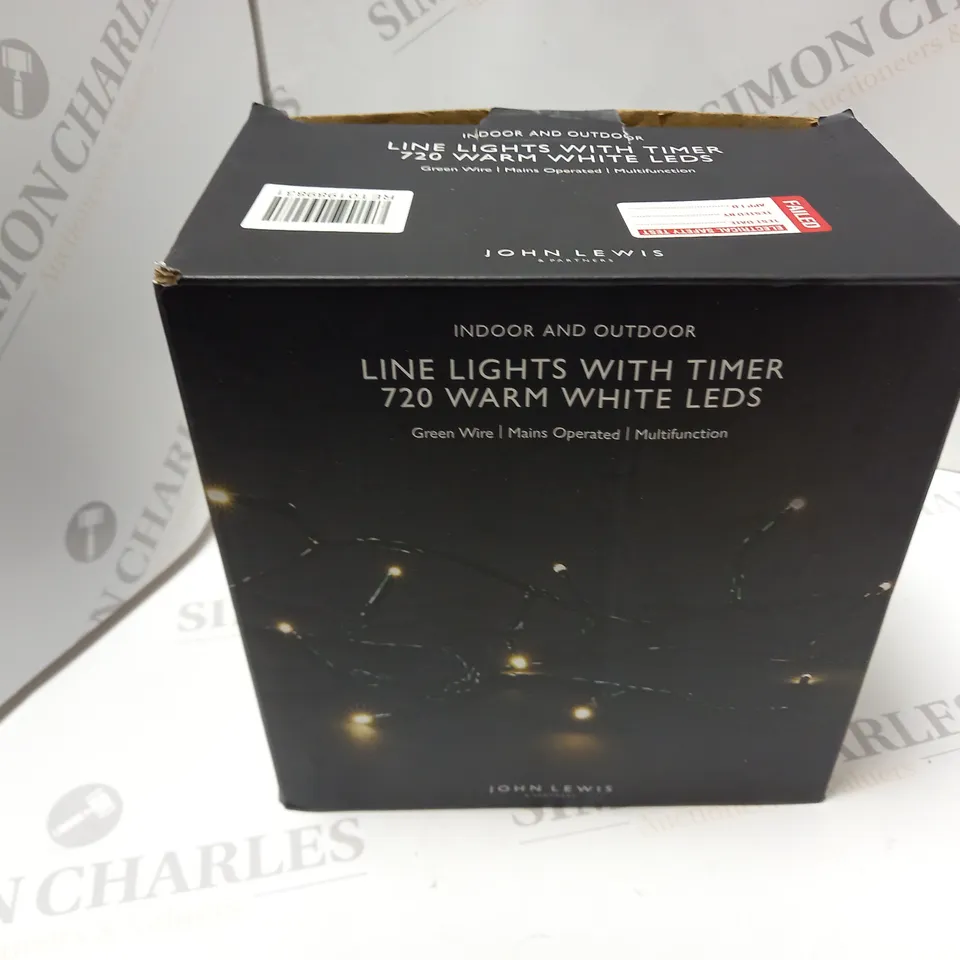 BOXED JOHN LEWIS LINE LIGHTS WITH TIMER 720 WARM WHITE LEDS