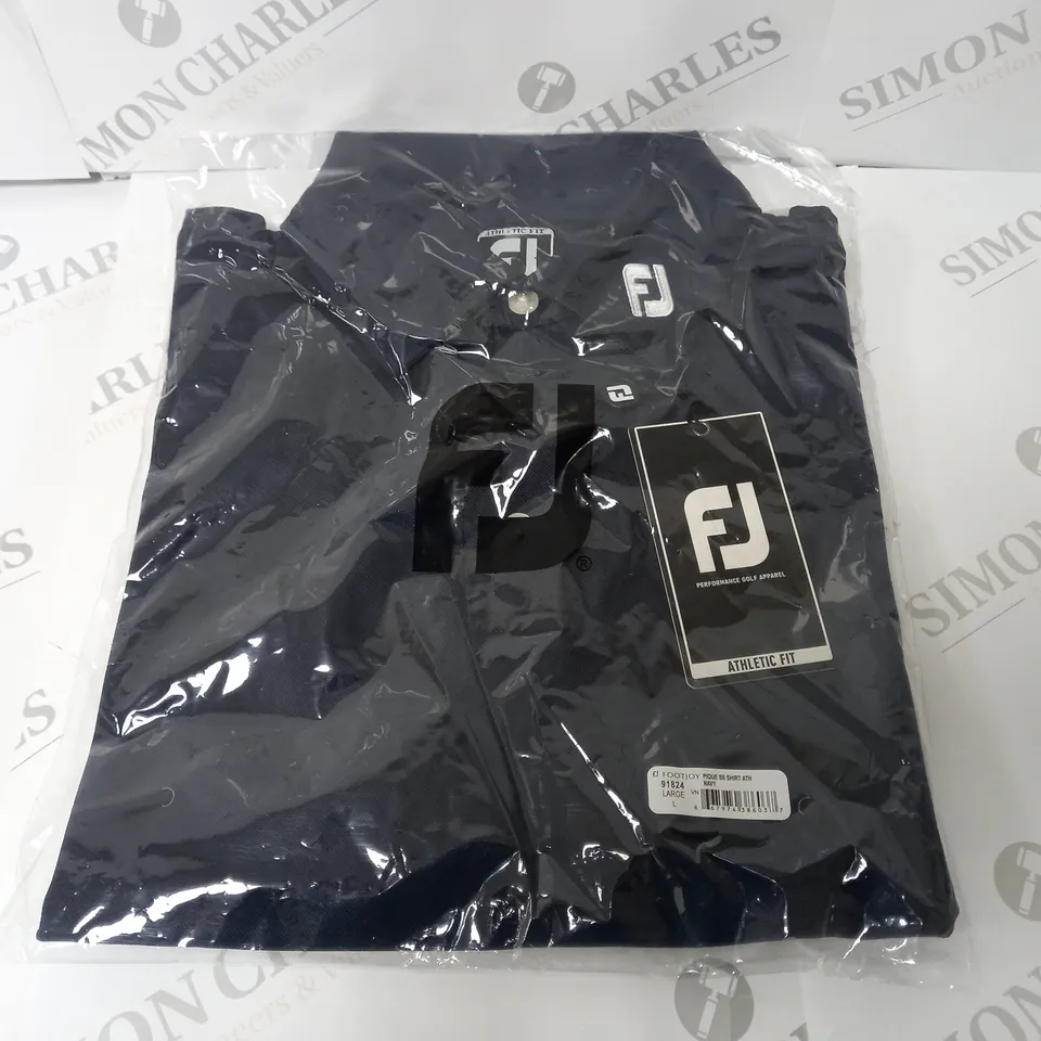 FOOTJOY ATHLETIC FIT PIQUE SHIRT IN NAVY - LARGE