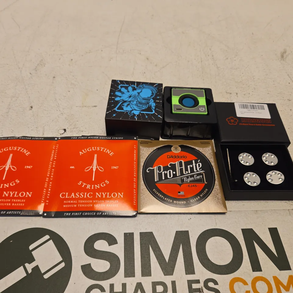 FIVE ASSORTED MUSIC ACCESSORIES TO INCLUDE; D'ADDARIO PRO-ARTE NYLON CORE CLASSICAL GUITAR STRINGS EJ45