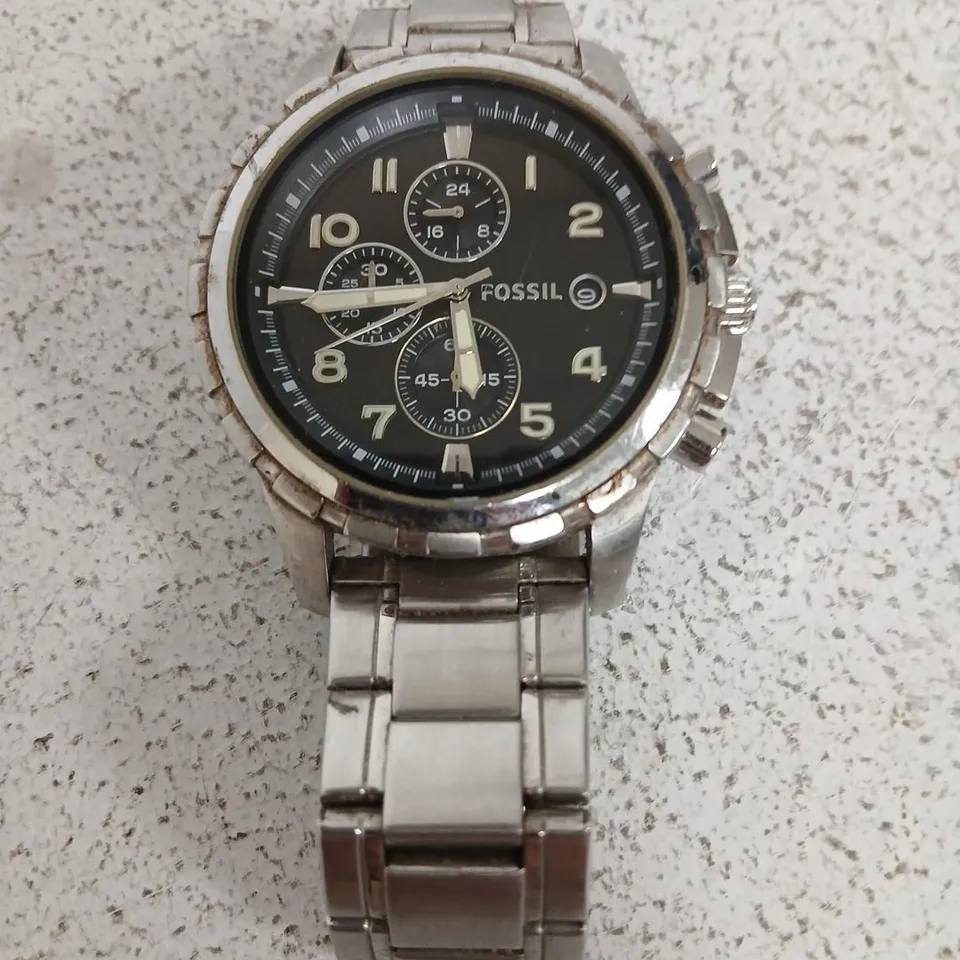 FOSSIL CHRONOGRAPH WRISTWATCH – STAINLESS STEEL, BLACK DIAL