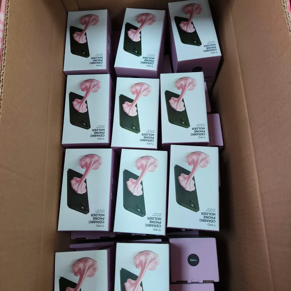 BOX OF APPROXIMATELY 30 TYPO CERAMIC PHONE HOLDERS