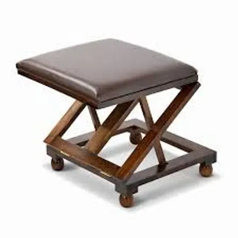BOXED OYPLA FOLDING LEATHER CUSHION PADDED FOOT STOOL