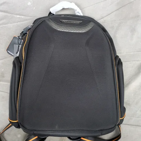 TUMI MCLAREN BACKPACK IN BLACK/ORANGE