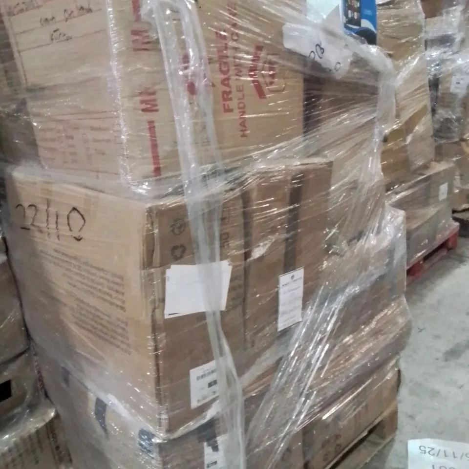 PALLET OF ASSORTED HOUSEHOLD GOODS AND PRODUCTS TO INCLUDE;OFFICE CHAIR,CARPLAY MONITOR,CINEMATIC LIGHTBOX