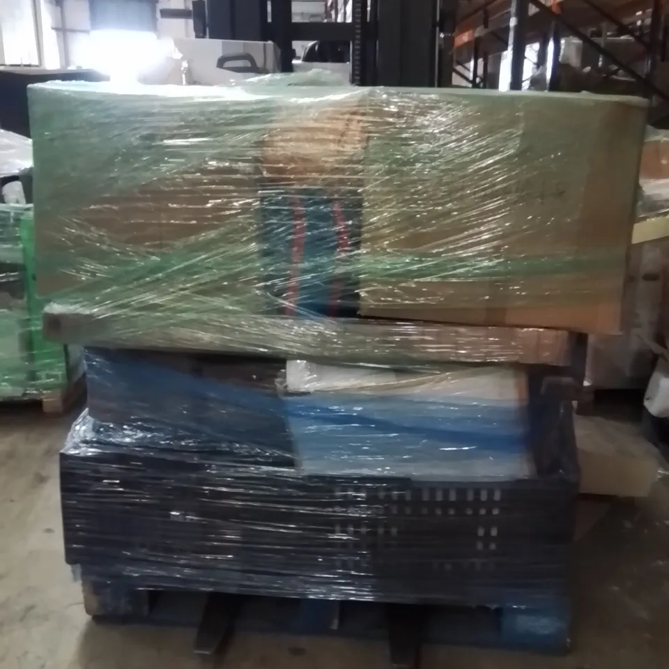 PALLET OF ASSORTED HOUSEHOLD GOODS AND PRODUCTS TO INCLUDE;VACUUM CLEANER ,HEATER,HEATED BLANKET,KETTLE