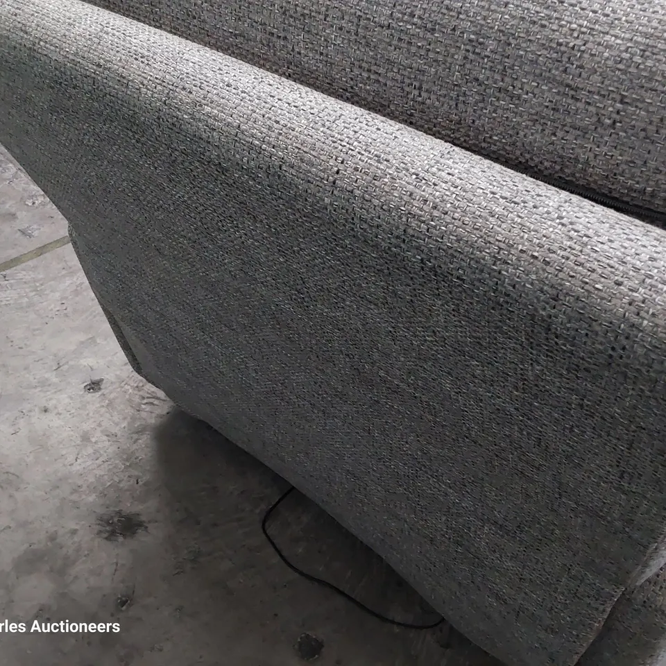 QUALITY BRITISH DESIGNER G PLAN STRATFORD POWER RECLINING EASY CHAIR REED PEWTER FABRIC 