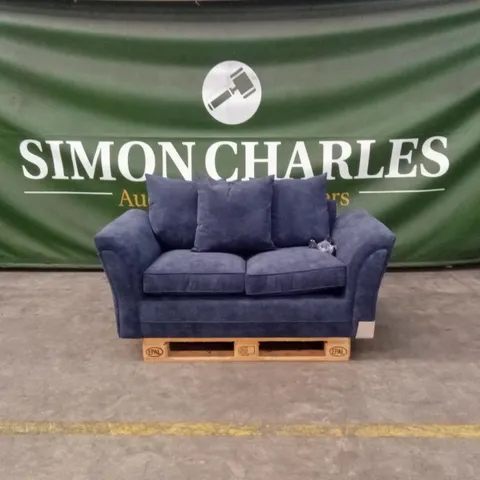 DURY FABRIC 2 SEATER SCATTER BACK SOFA - BLUE