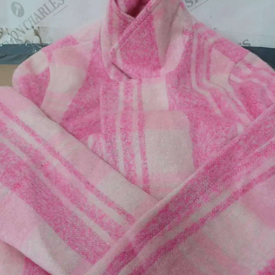PINK STRIPEY COAT SIZE 8 WOOL