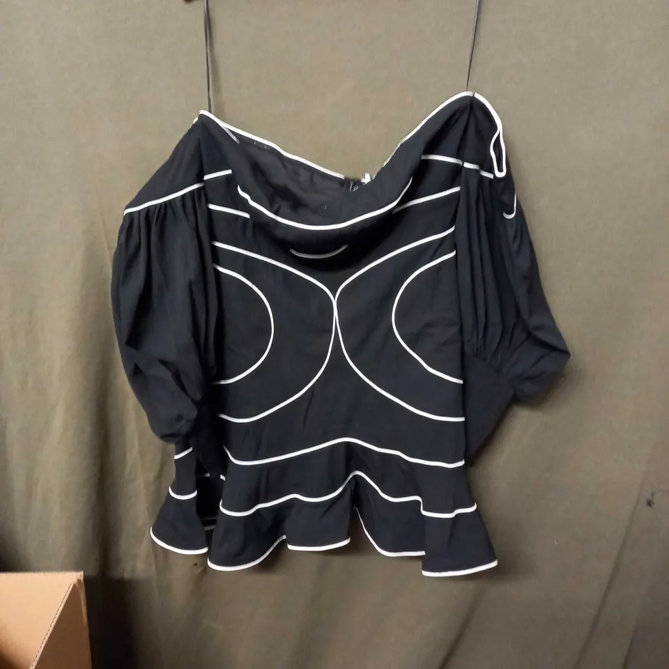 NEVER FULLY DRESSED TATUM BLACK AND CREAM DRESS - SIZE 14