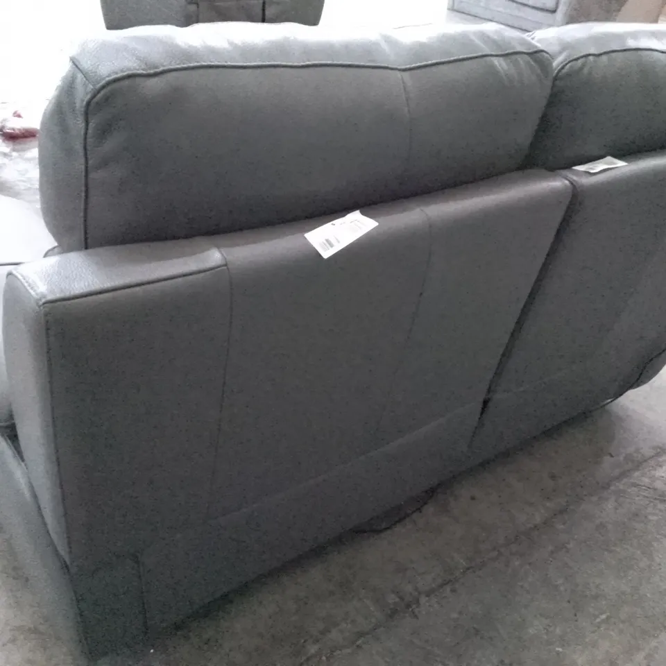QUALITY ITALIAN DESIGNER PATRIZIO 2 SEATER ELETRIC RECLINER SOFA - GREY ANTHRACITE LEATHER