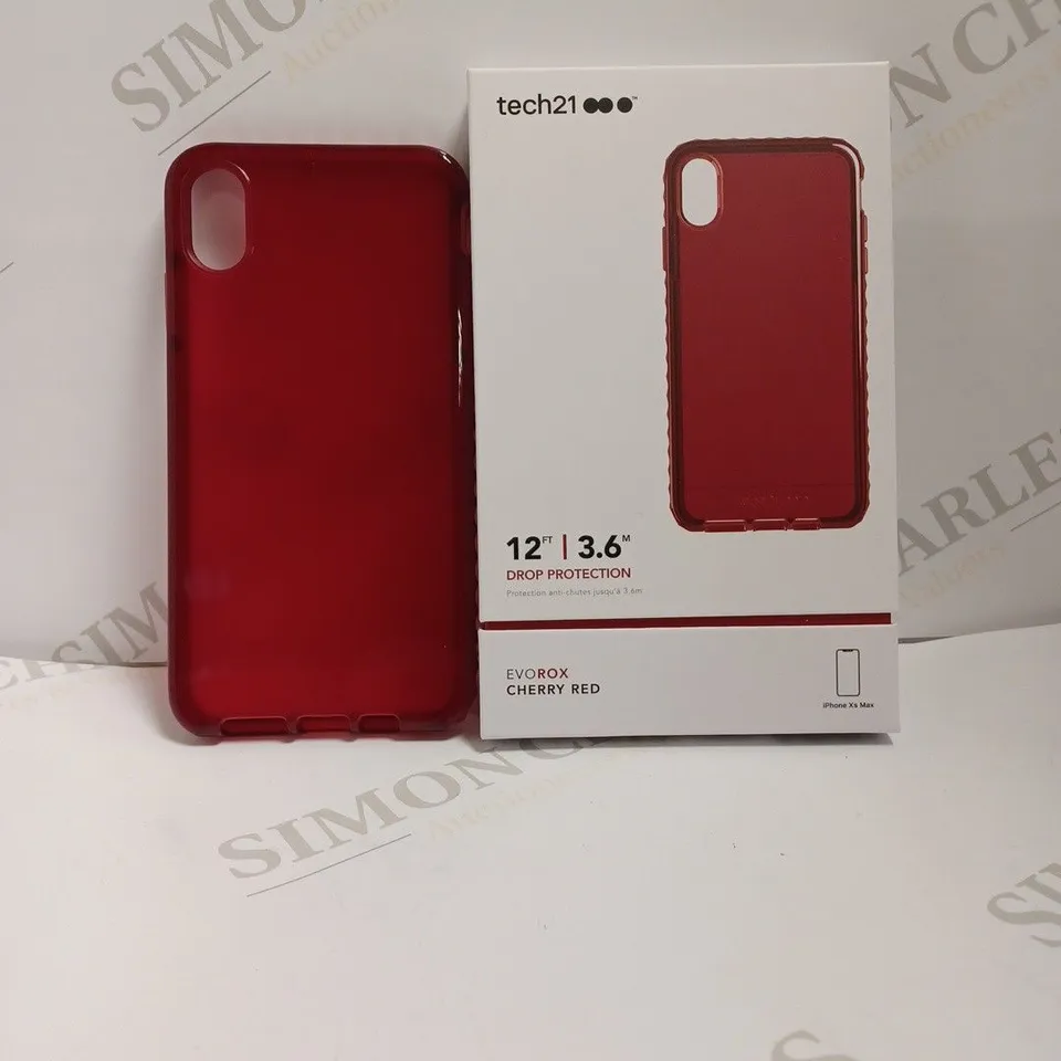 BOX OF 87 TECH21 CHERRY RED EVOROX PHONE PROTECTION CASES FOR IPHONE XS MAX