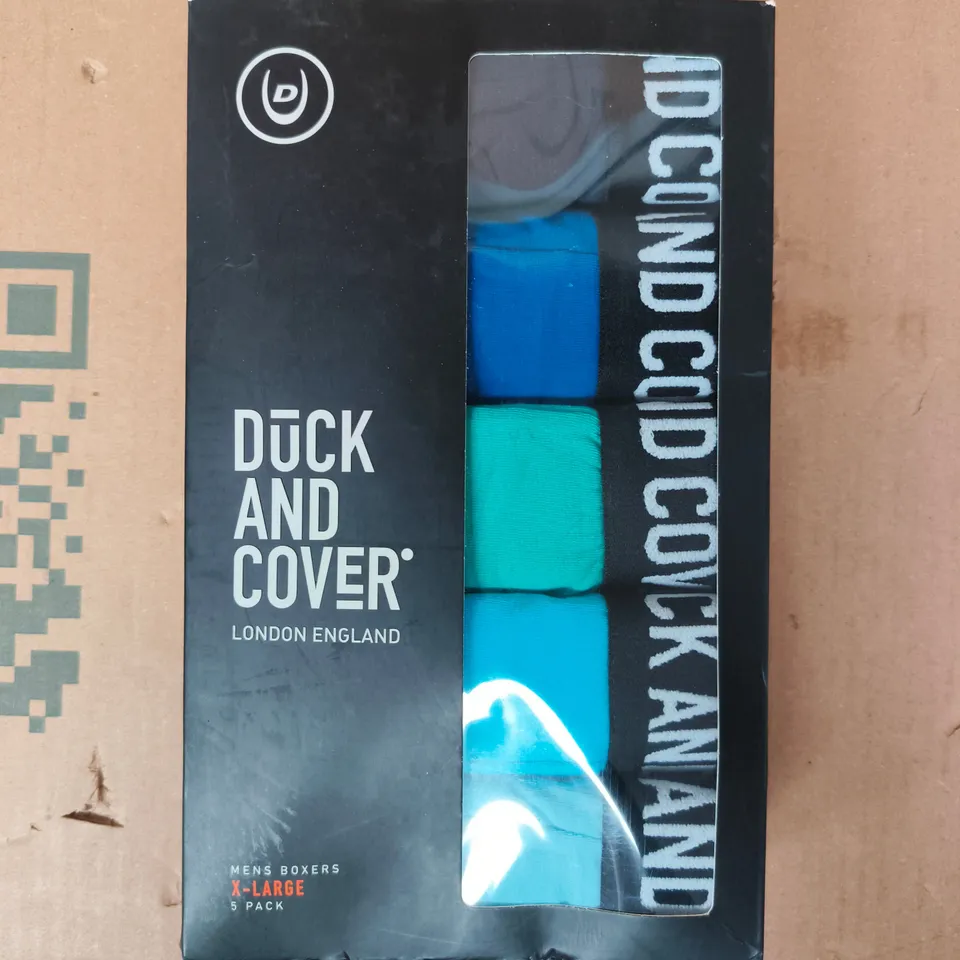 DUCK AND COVER 5-PACK BOXER BRIEFS IN VARIOUS COLOURS SIZE XL
