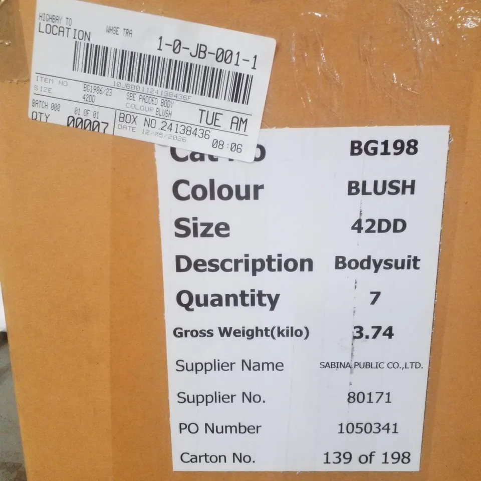 BOX CONTAINING APPROXIMATELY 7 BRAND NEW MAGISCULPT BLUSH BODYSUITS - SIZE 42DD