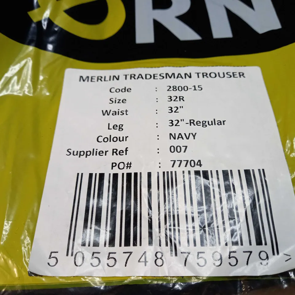 PACKAGED MERLIN TRADESMAN NAVY TROUSERS - SIZE W52/L32