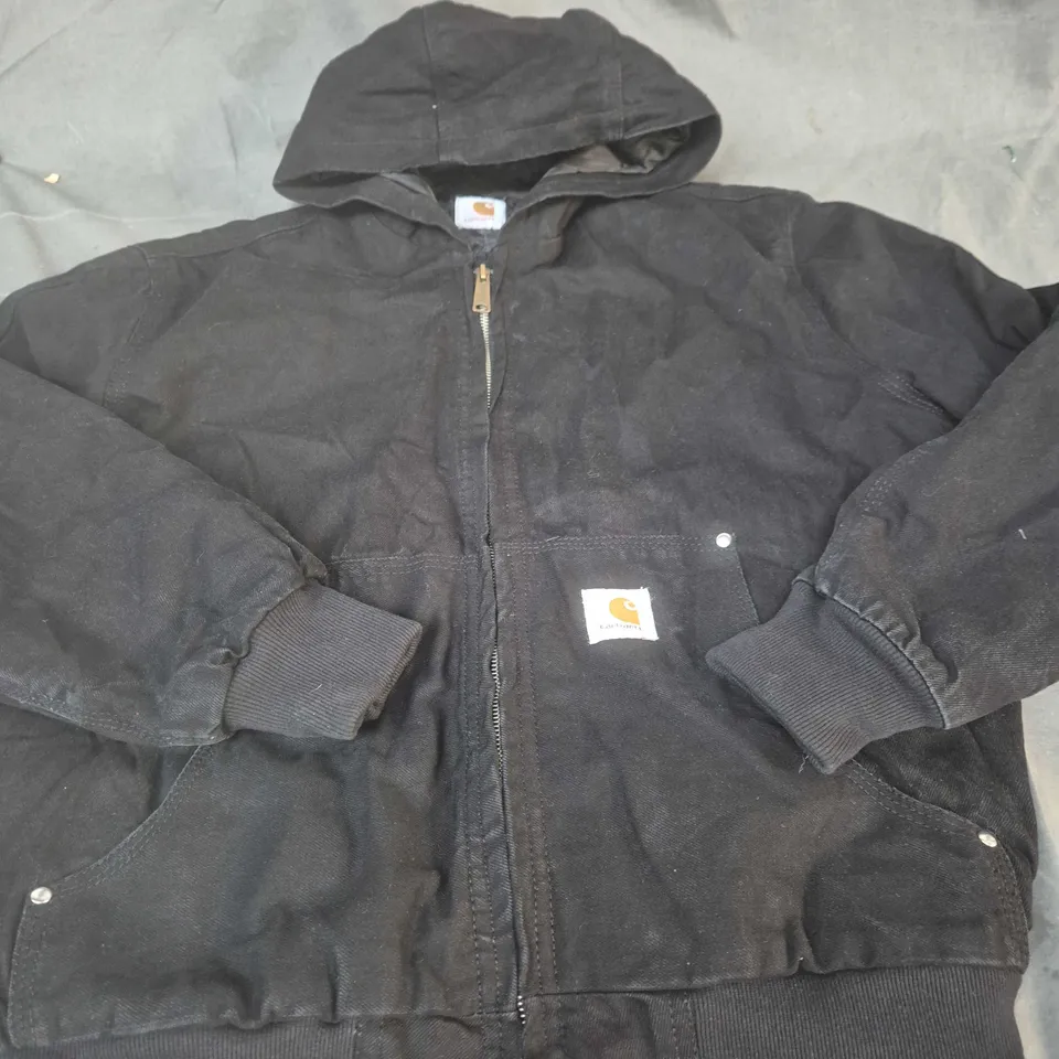 CARHARTT BLACK HOODED JACKET - SIZE UNSPECIFIED