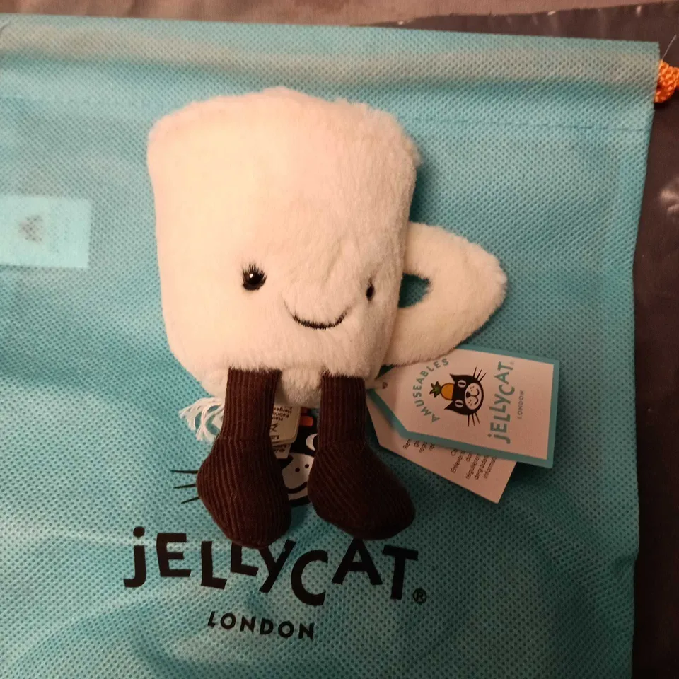 JELLYCAT AMUSEABLES ESPRESSO CUP PLUSH – WHITE CUP WITH BROWN LEGS