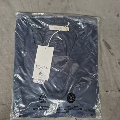 LILY & ME HILDA PINAFORE DRESS TWILL – NAVY, SIZE 16 (UK)