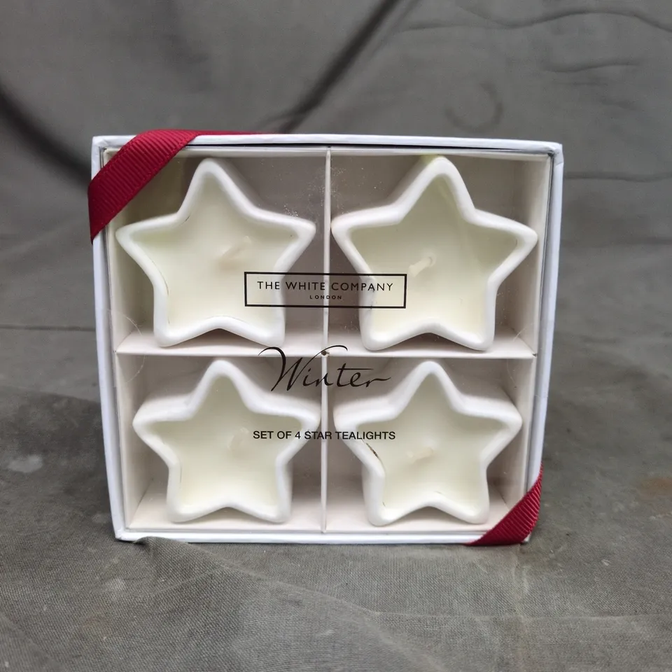 THE WHITE COMPANY WINTER COLLECTION SET OF 4 STAR SCENTED TEALIGHTS