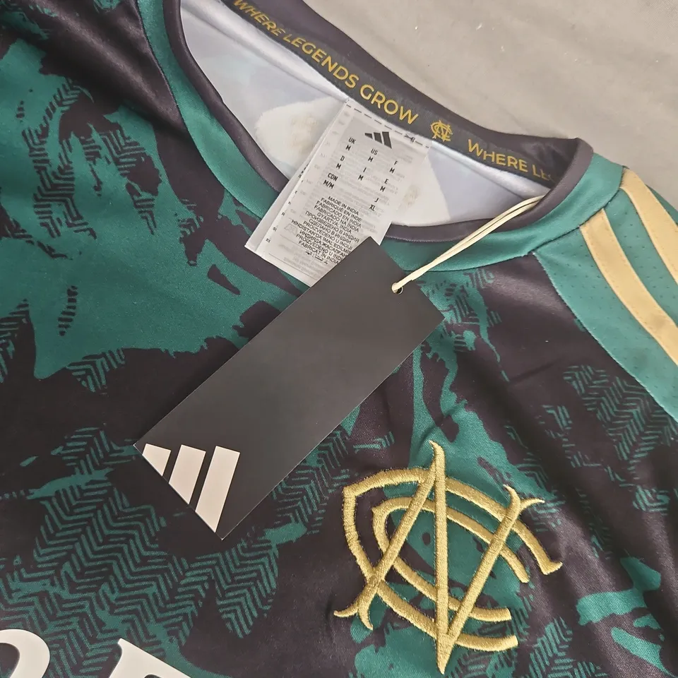 ADIDAS NOTTS COUNTY JERSEY IN GREEN/BLACK - UK MEDIUM