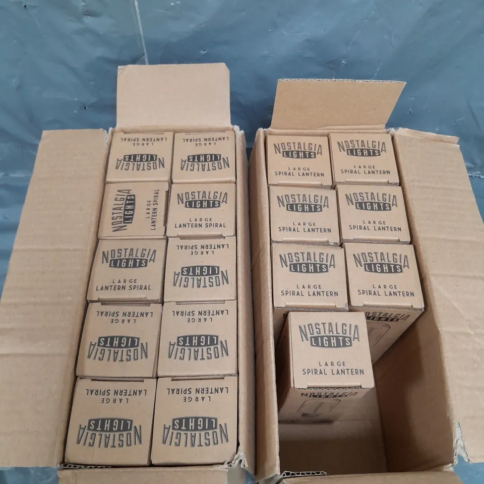 LOT OF 17 NOSTALGIA LIGHTS LARGE SPIRAL LANTERN 40 WATTS 220-240 VOLTS - COLLECTION ONLY