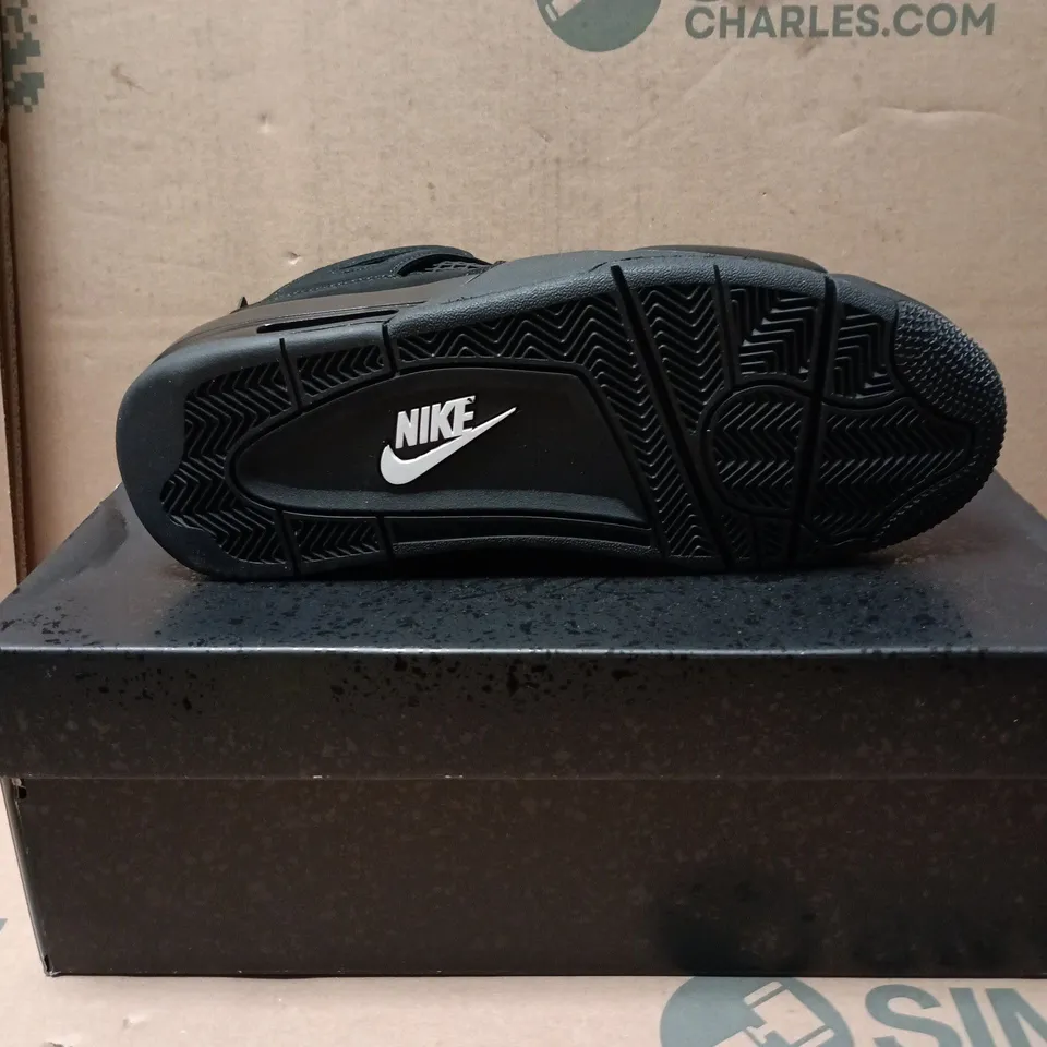 NIKE AIR JORDAN 4 RETRO BLACK/BLACK-LT GRAPHITE TRAINERS, UK 8.5 (US 9.5)