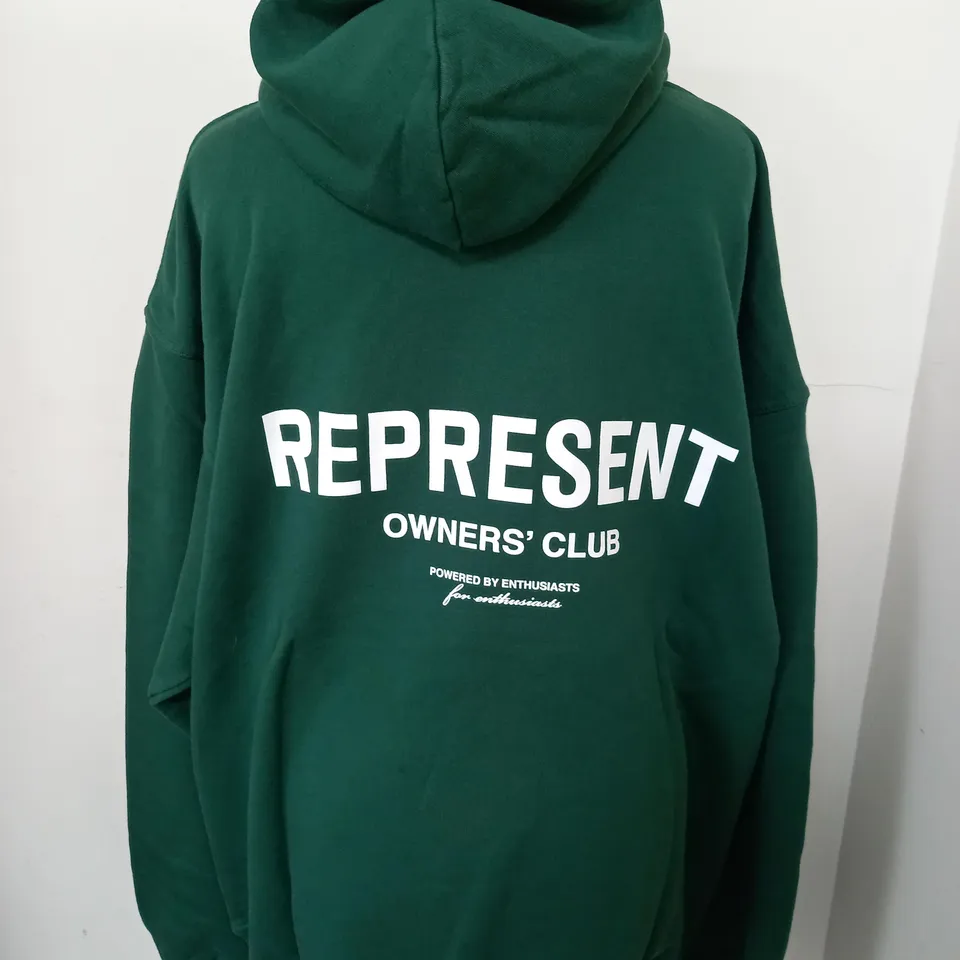 REPRESENT OWNERS CLUB HOODIE IN GREEN SIZE L